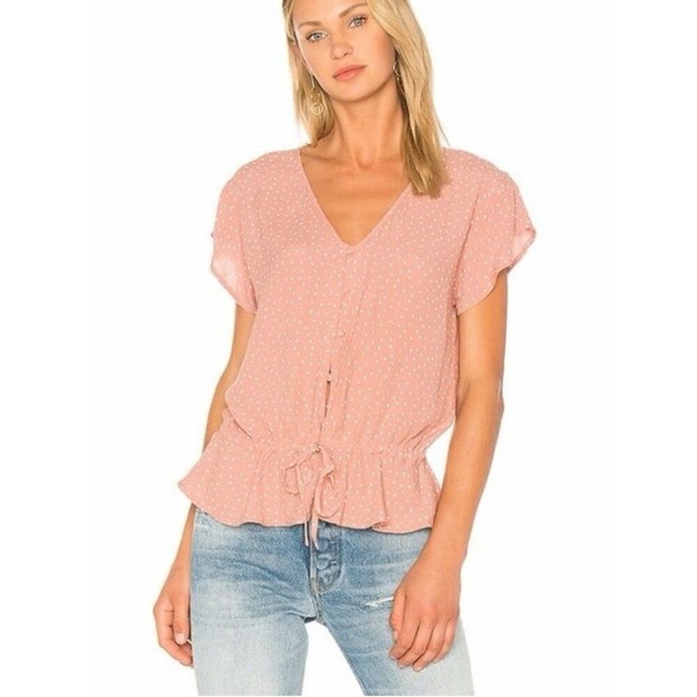 Rails Bretton Blouse In Rosewood Mini Hearts Size M